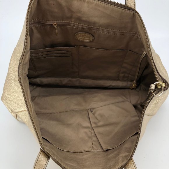 Fossil Gold Tote Shoulder Bag | Medium Size, Leather - Picture 6 of 7